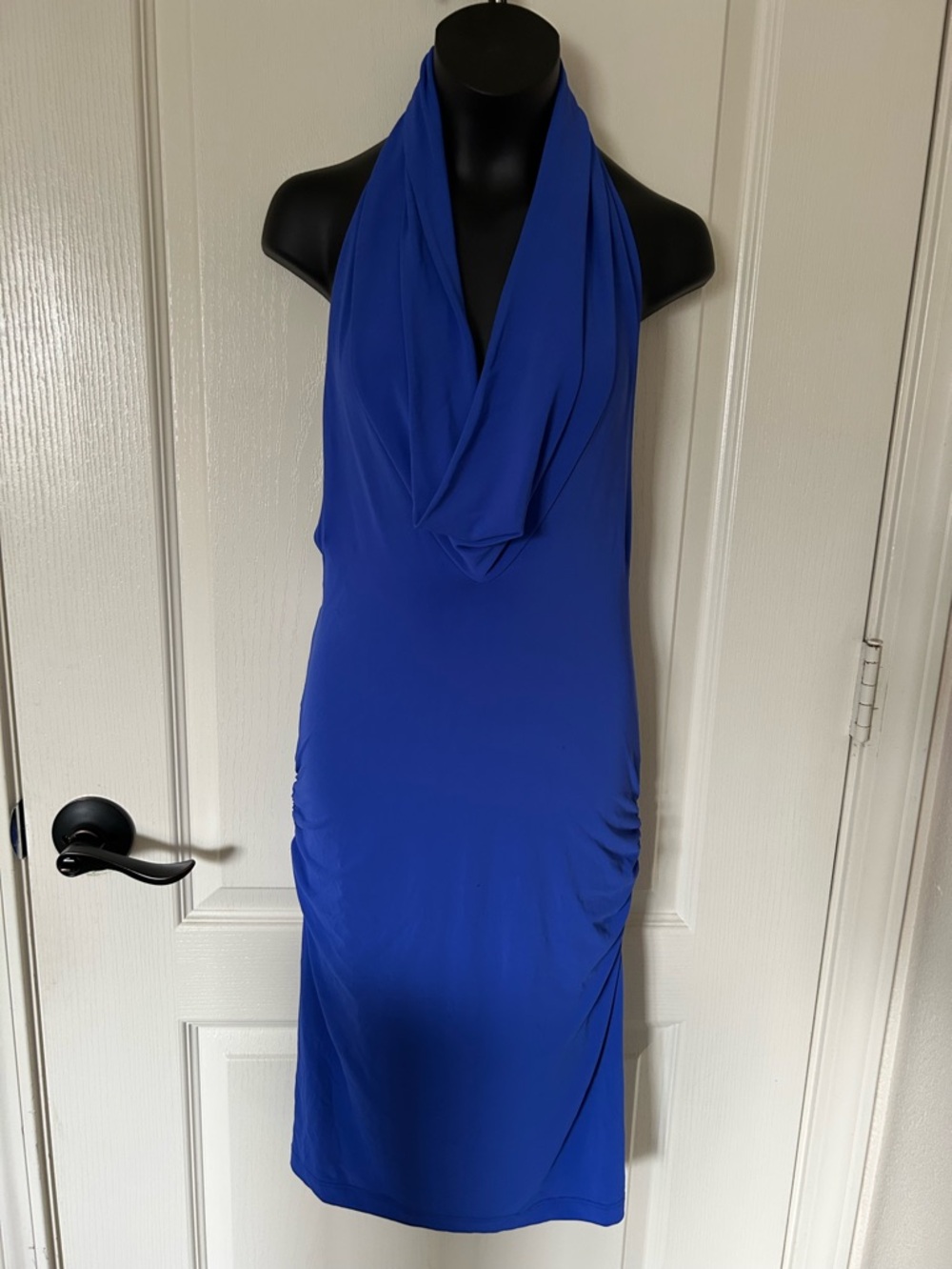 NWT Bebe Lolita Halter Dress Sapphire Blue (Size S)